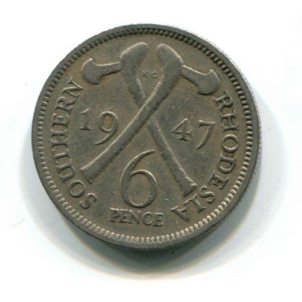 1947 Southern Rhodesia 6p Coin (b683-12)